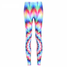 Neon Nation Rainbow Gradient 3D Tie Dye Print Leggings Pants