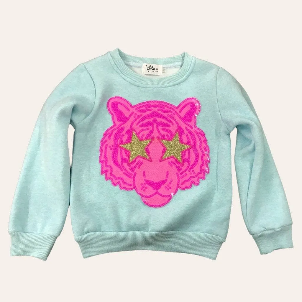 Neon Sequin Tiger Sweatshirt