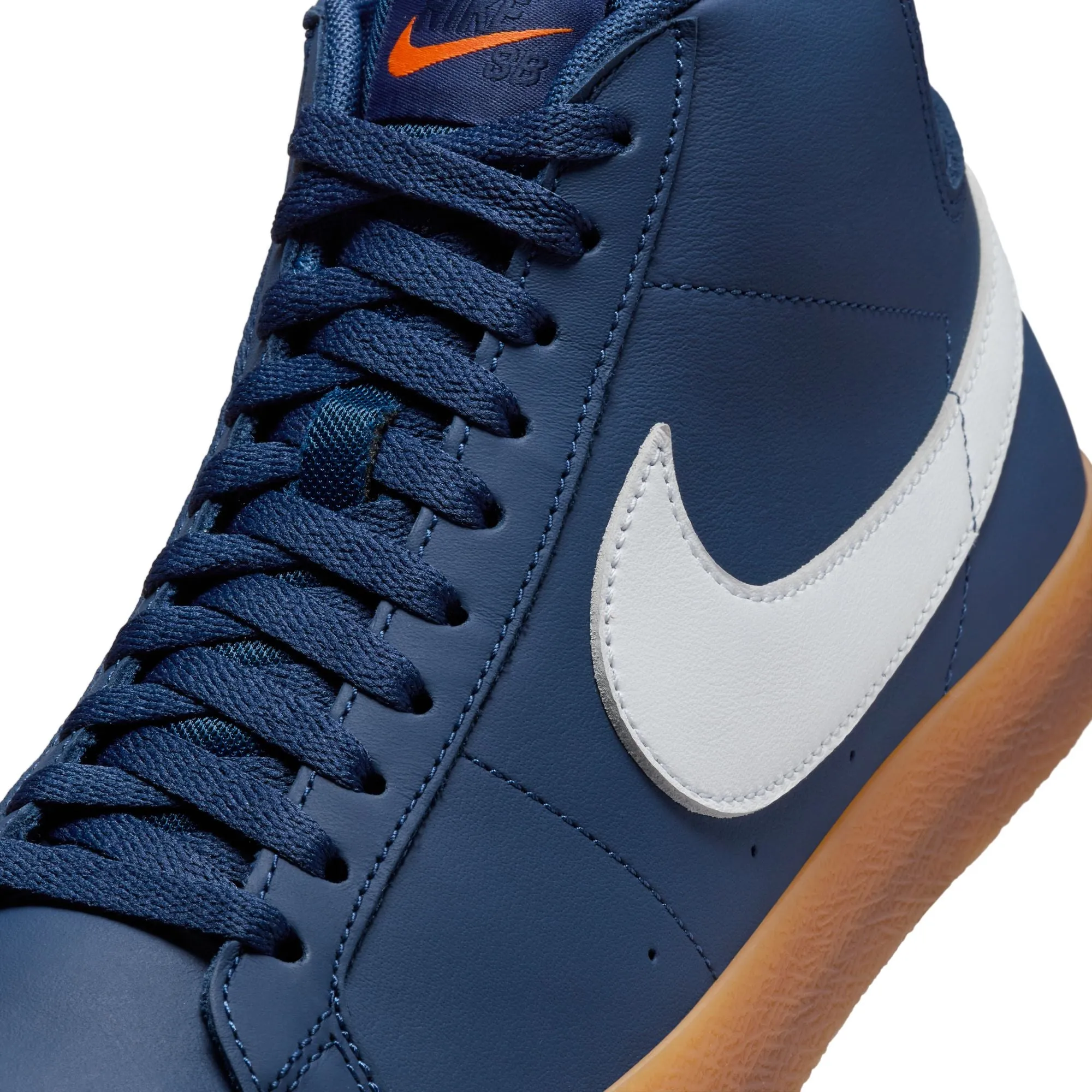 Nike SB Zoom Blazer Mid Skate Shoes-'Orange Label' Navy/Gum