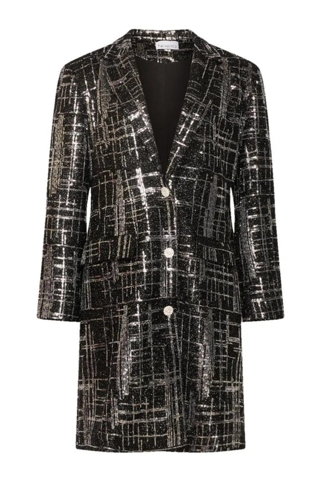 Noella - Montana Blazer Dress - Silver W/ Black