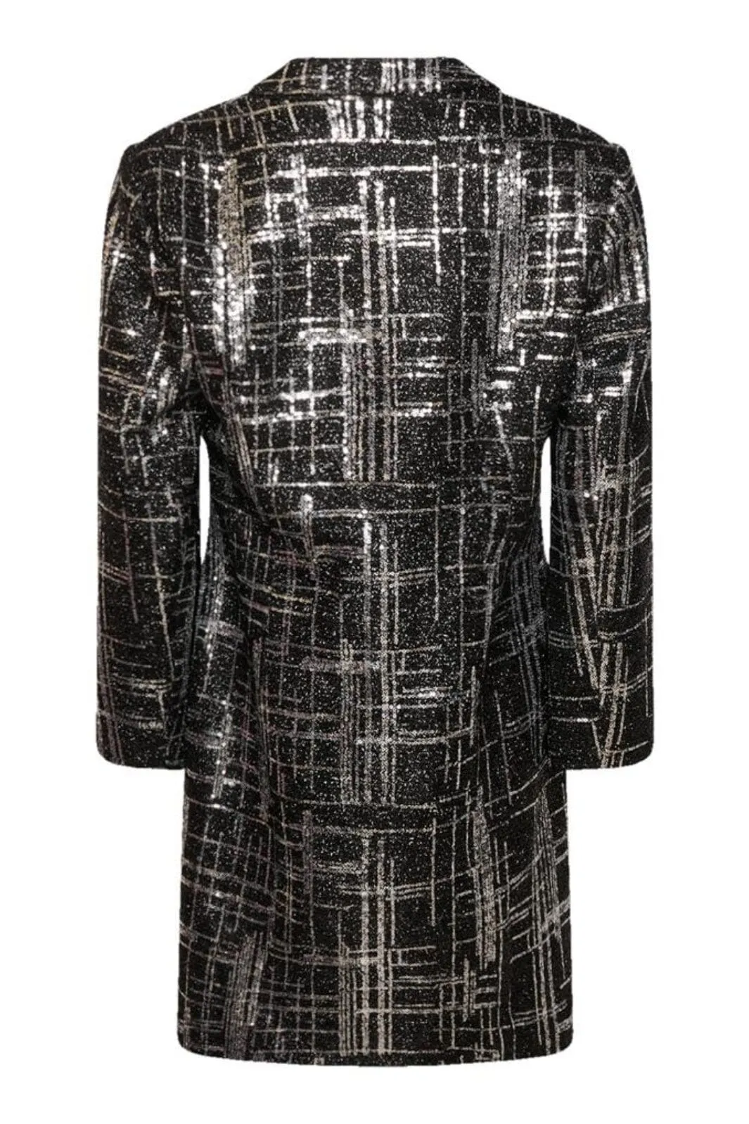 Noella - Montana Blazer Dress - Silver W/ Black