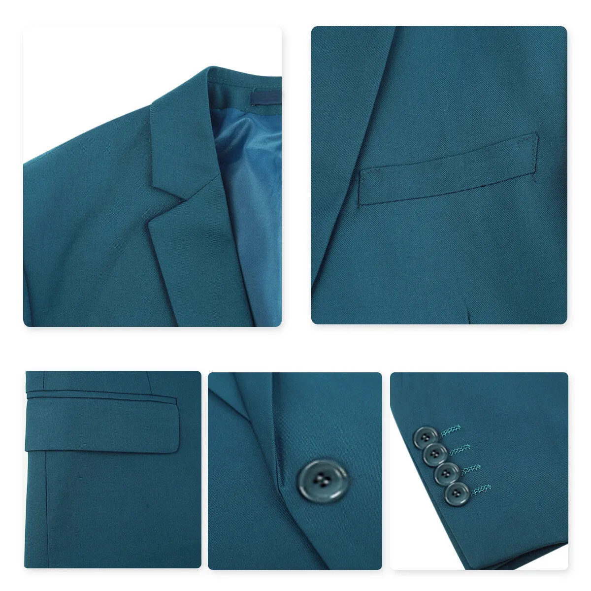 Ocean Blue Slim Fit Business Casual Blazer