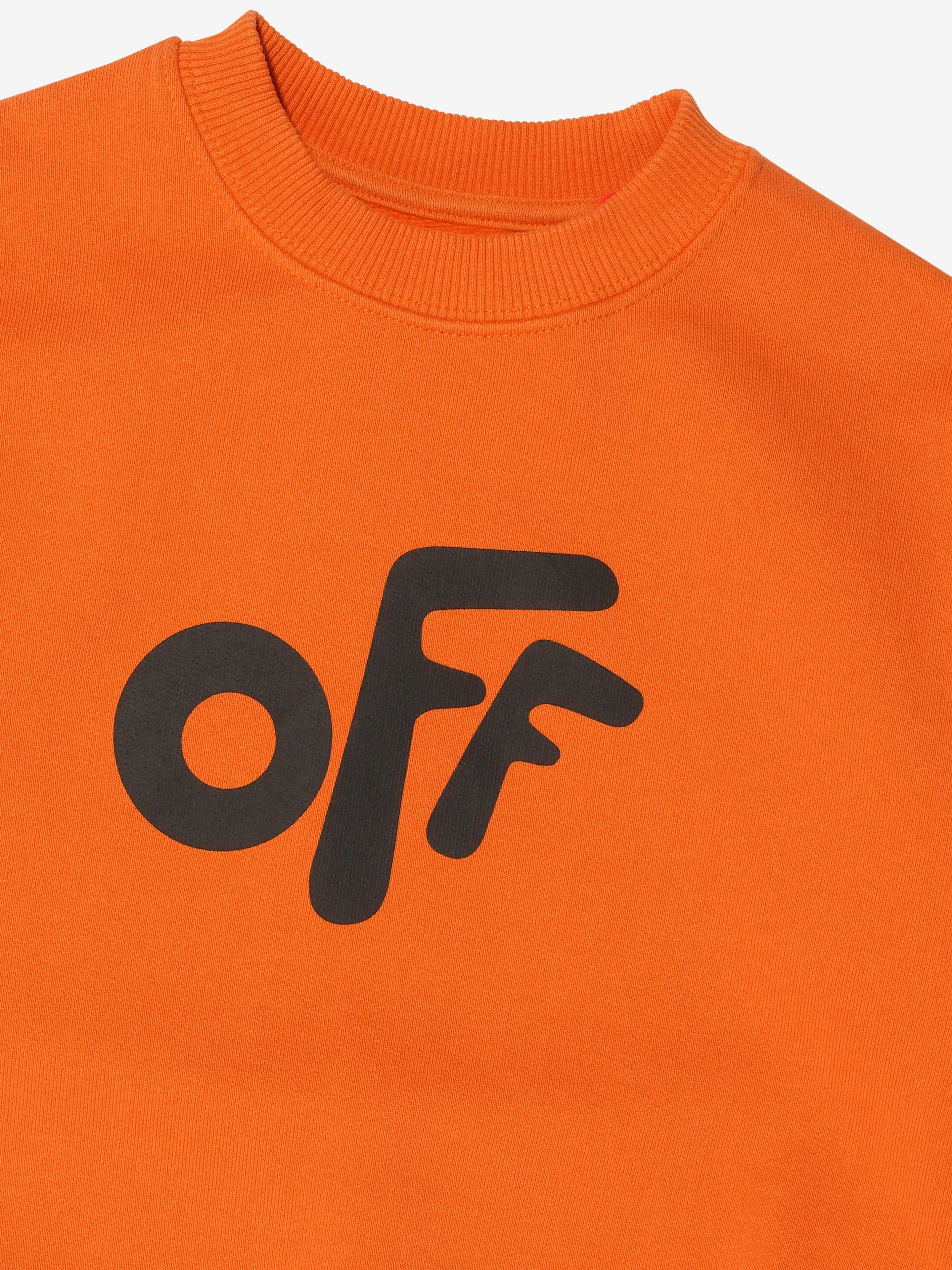 Off-White Boys Off Rounded Crew Neck Sweatshirt