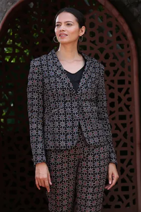 Okhai 'Verve' Hand Block Ajrakh Pure Cotton Blazer