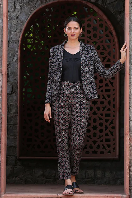 Okhai 'Verve' Hand Block Ajrakh Pure Cotton Blazer