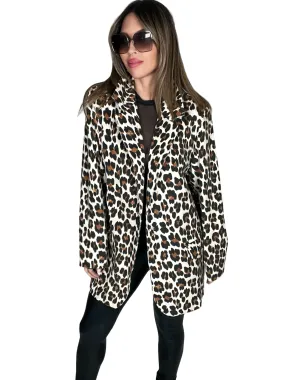 Oversized Leopard Blazer Jacket