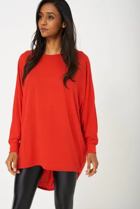 Oversized Tunic Top in Red