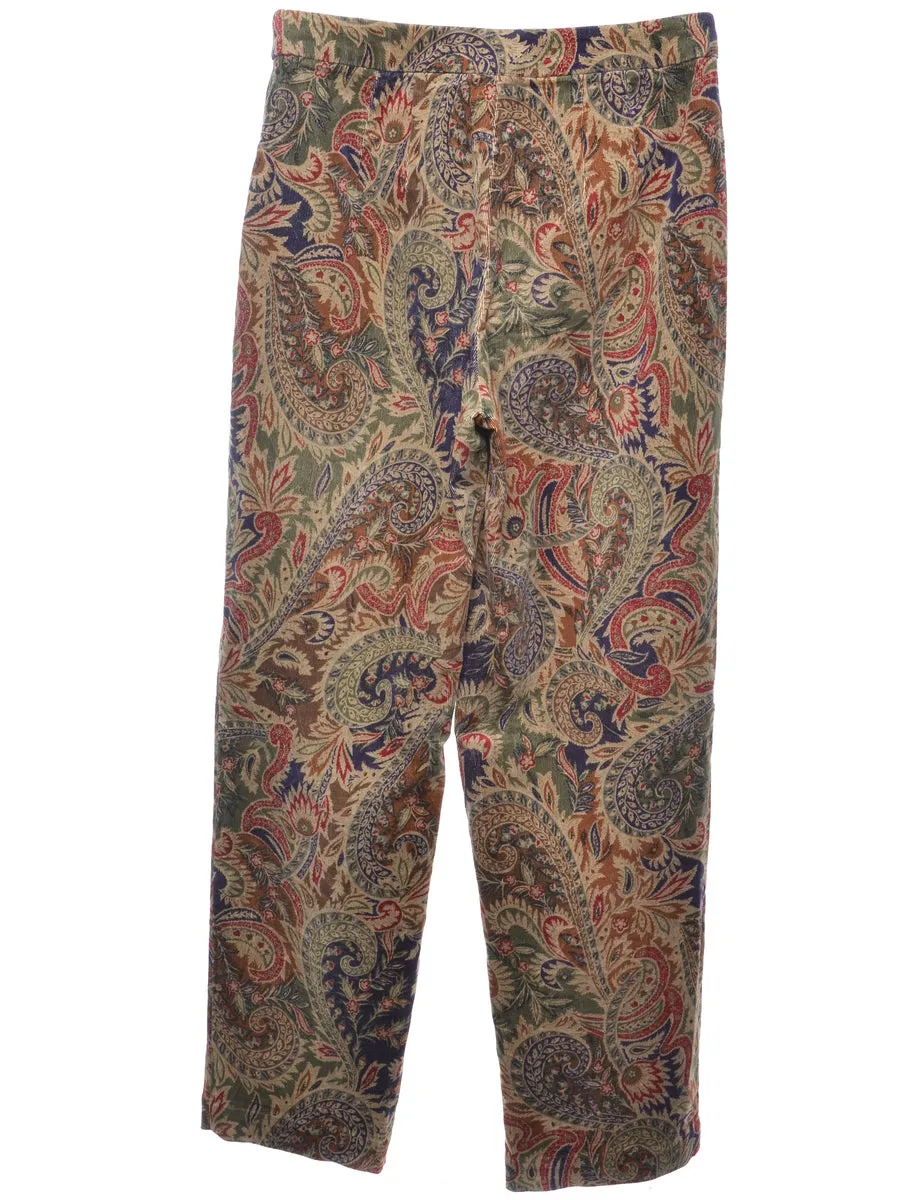 Paisley Pattern Trousers - W28 L30