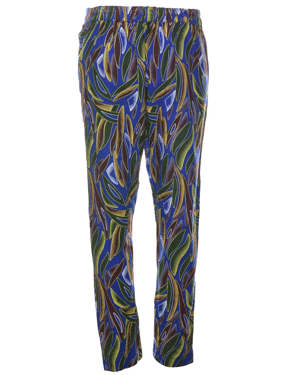 Patterned Multi-Colour Tapered Trousers - W28 L28