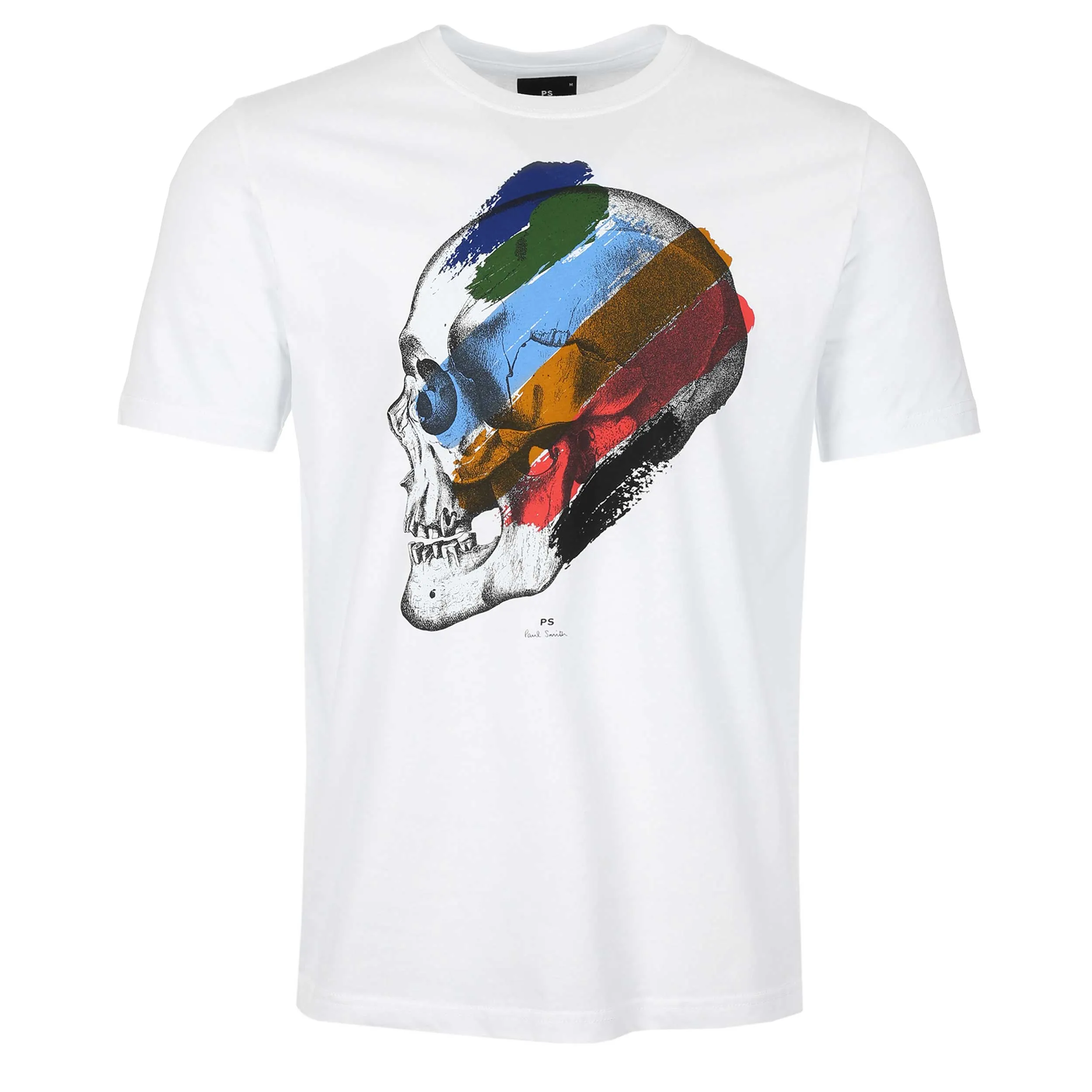 Paul Smith Stripe Skull T Shirt in White