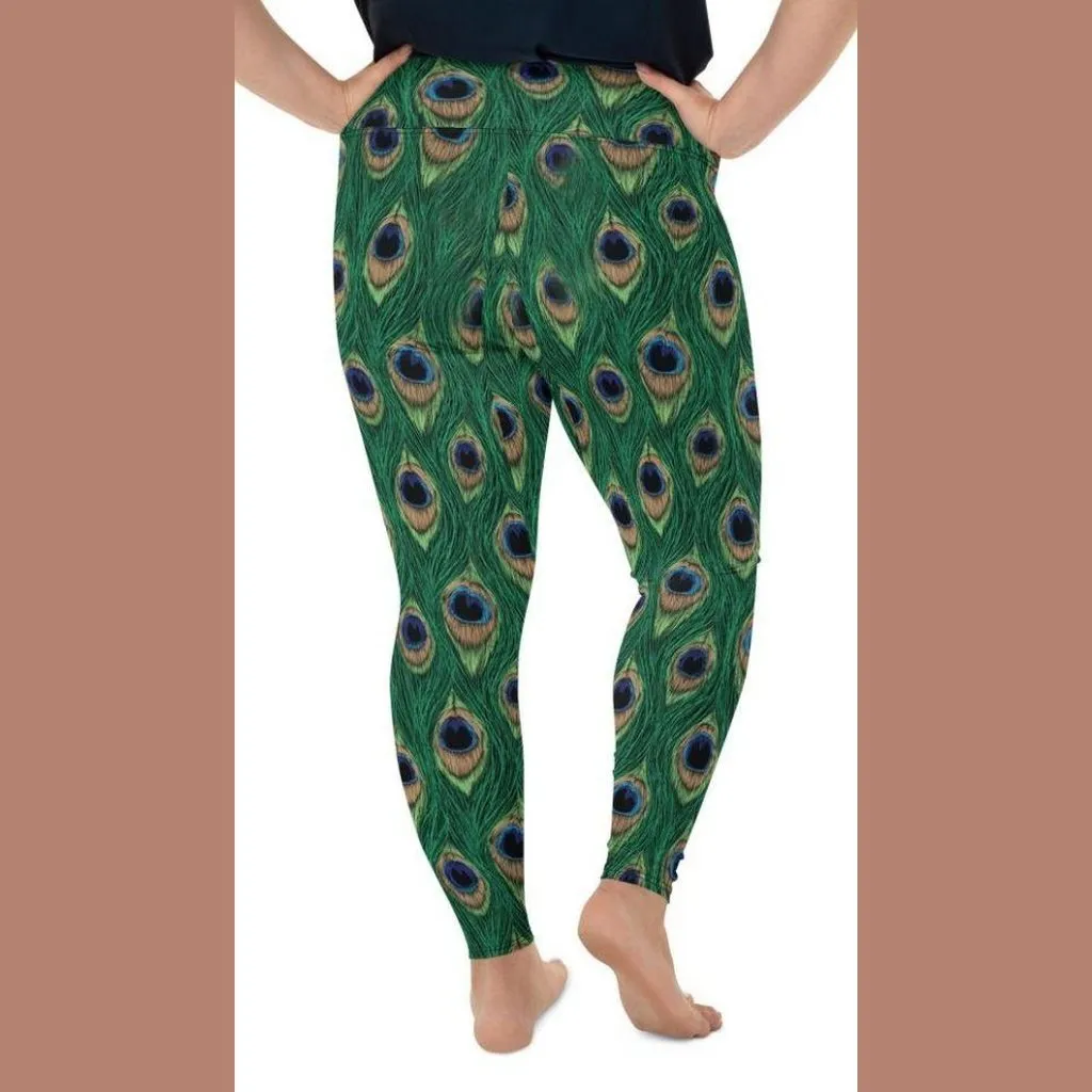 Peacock Print Plus Size Leggings