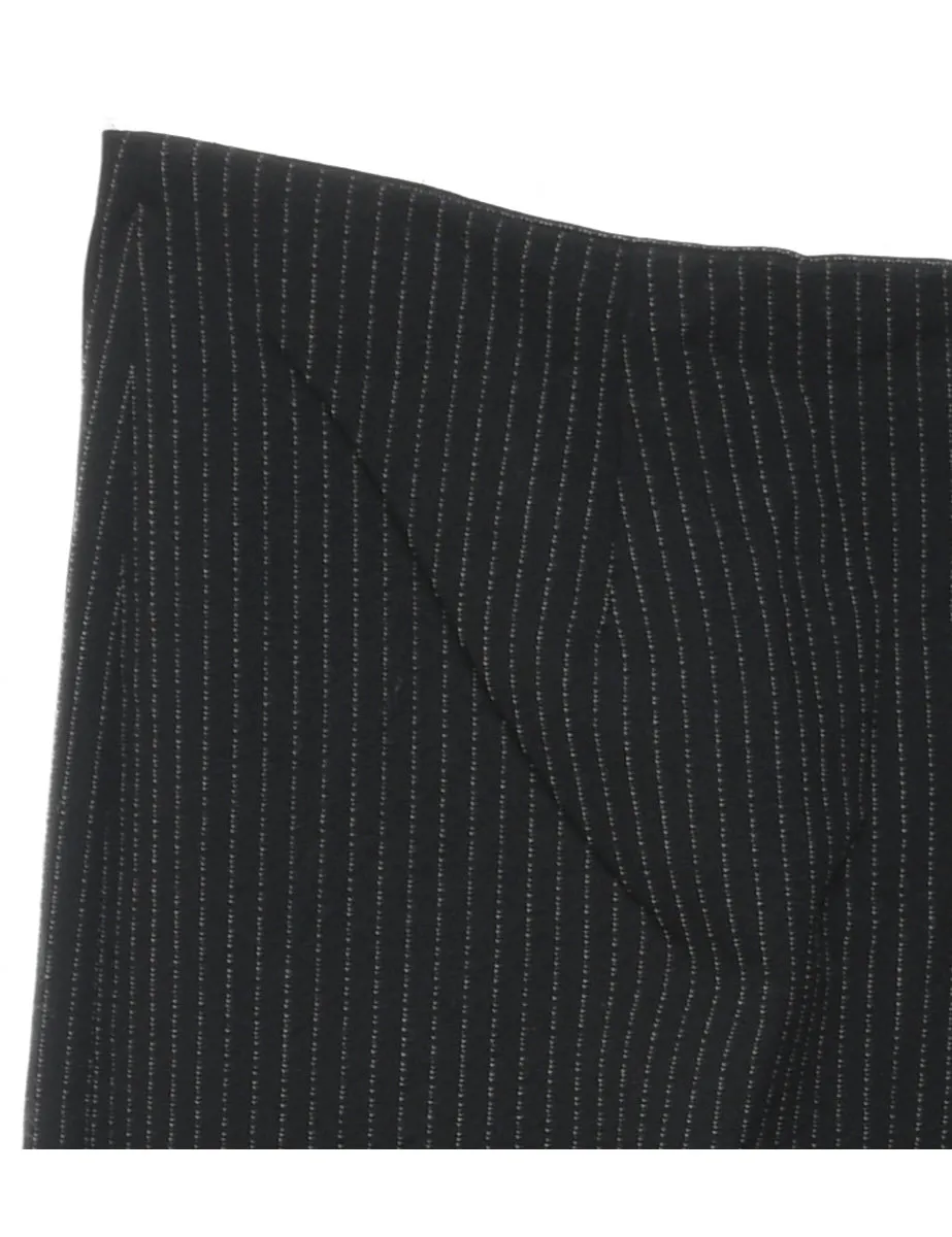 Pinstriped Black Classic Trousers - W28 L29