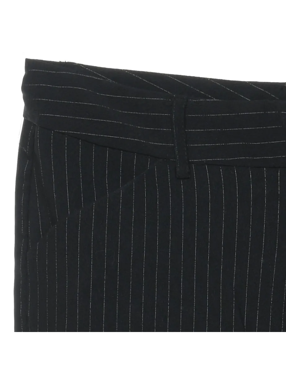 Pinstripes Black Trousers - W30 L31