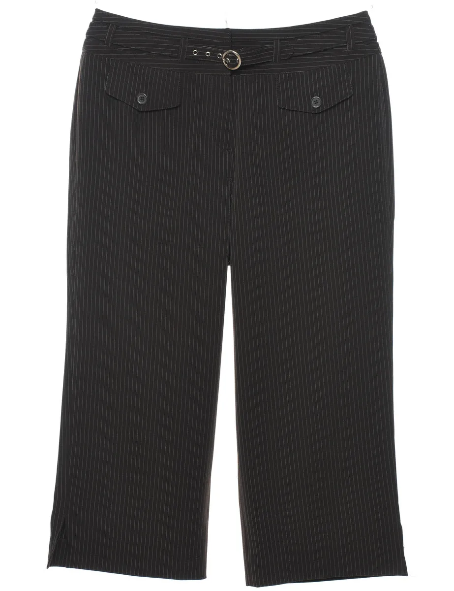 Pinstripes Cropped Trousers - W32 L21