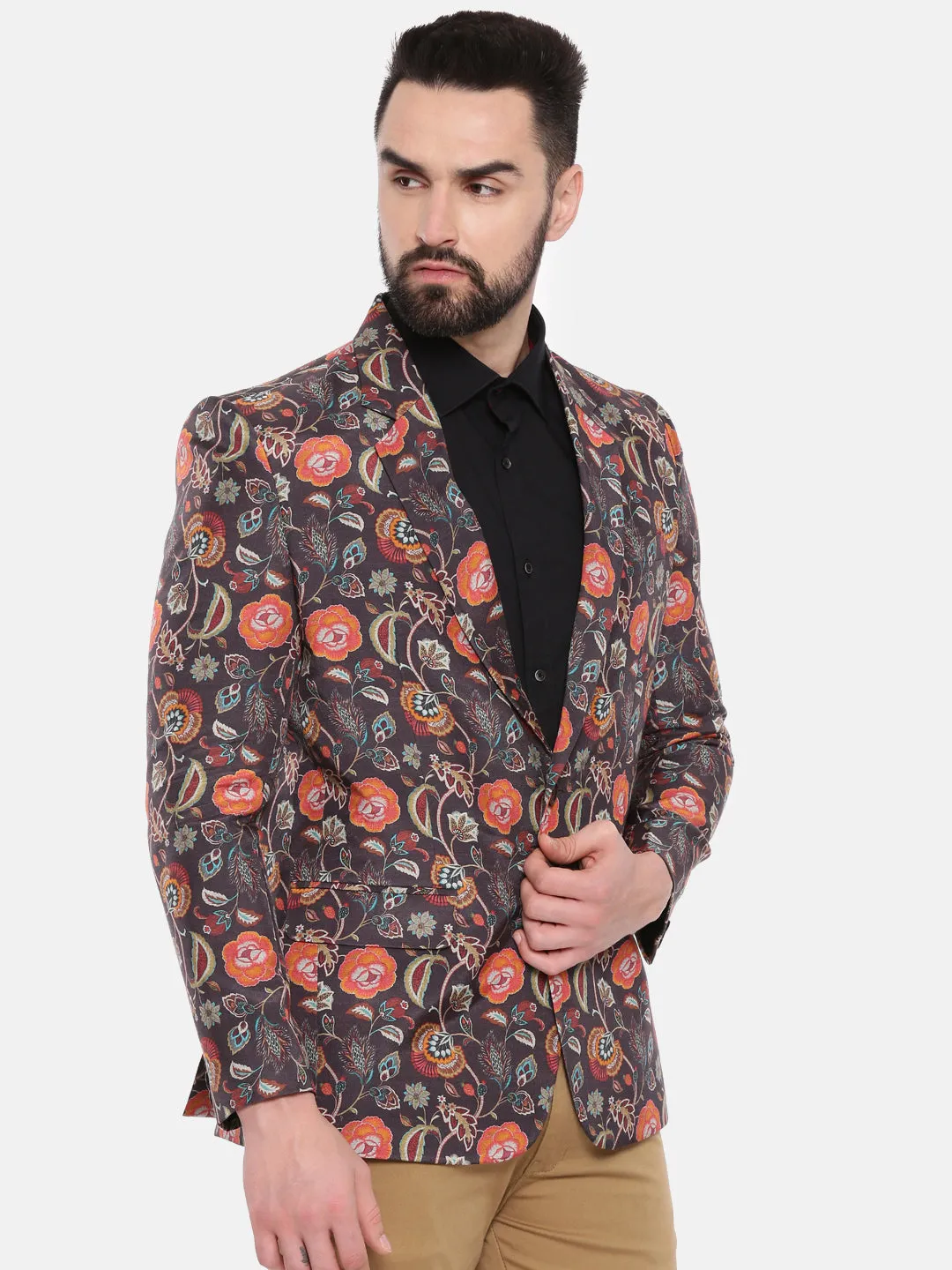 Printed Cotton Mens Blazer - MMJ0153