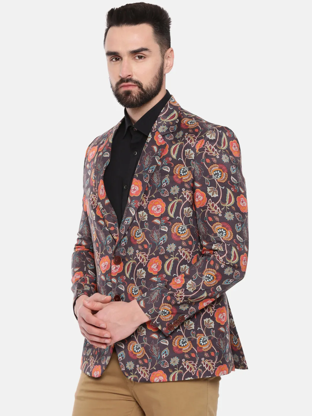 Printed Cotton Mens Blazer - MMJ0153