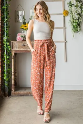 Printed Tied Straight Casual Pants