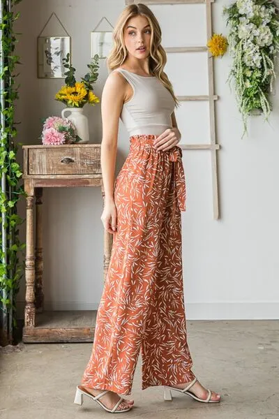 Printed Tied Straight Casual Pants