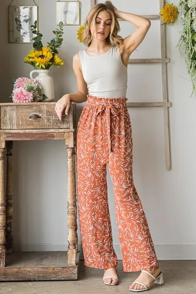 Printed Tied Straight Casual Pants