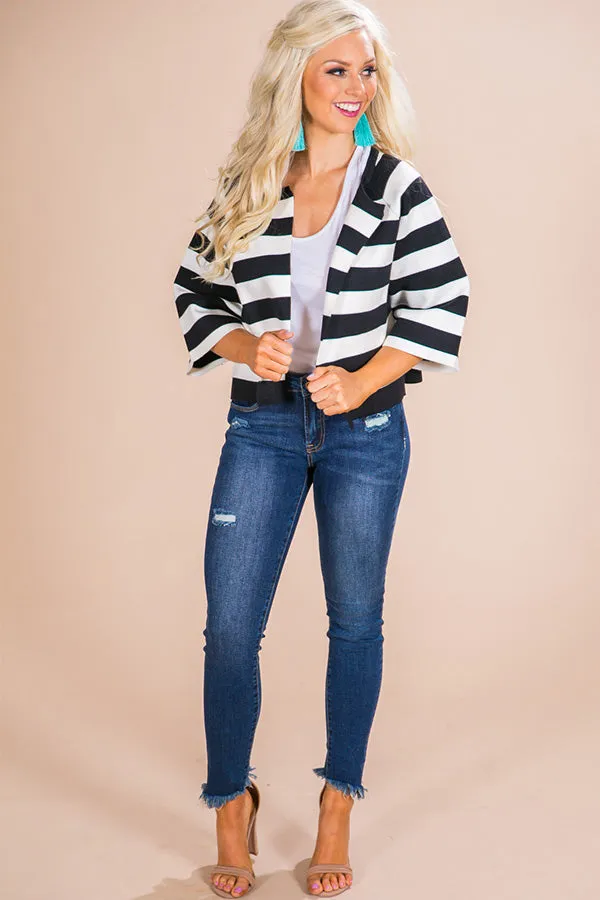 Professional Posh Stripe Blazer In Black