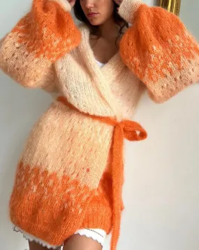 Puffchic Cardigan - Orange Ombre