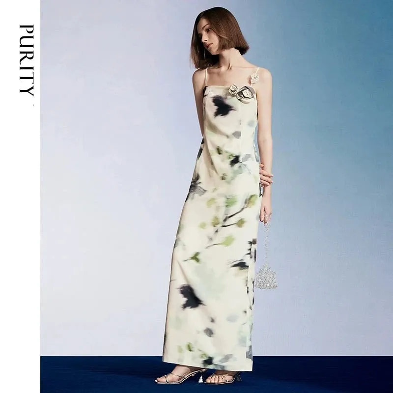 PURITY  floral print slip resort dress- Belize