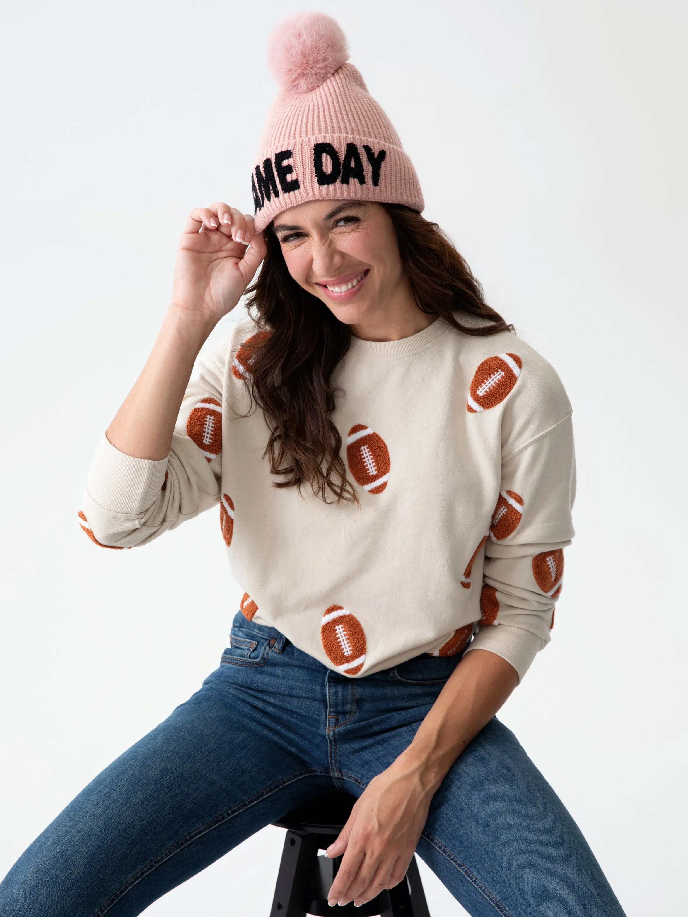 "Game Day" Beanie | Blush