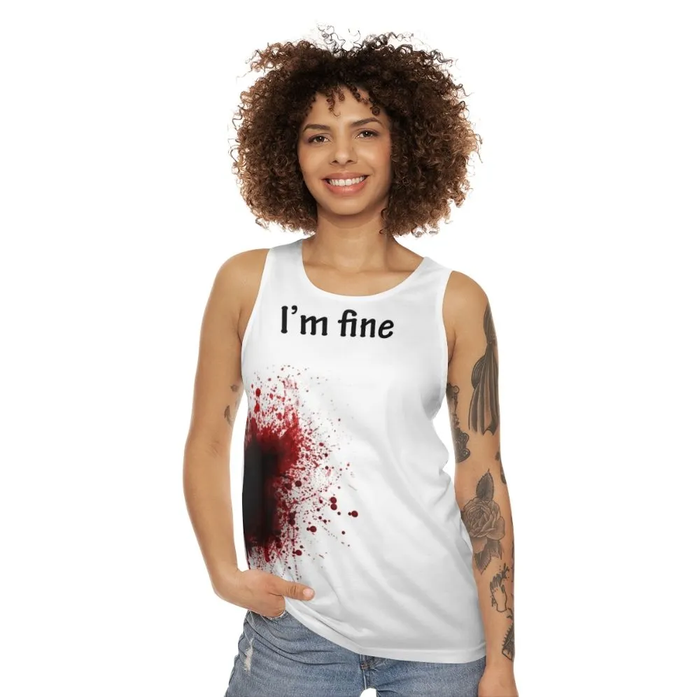 "I Am Fine" Unisex Graphic Tank Top for Gym or Everyday Wear