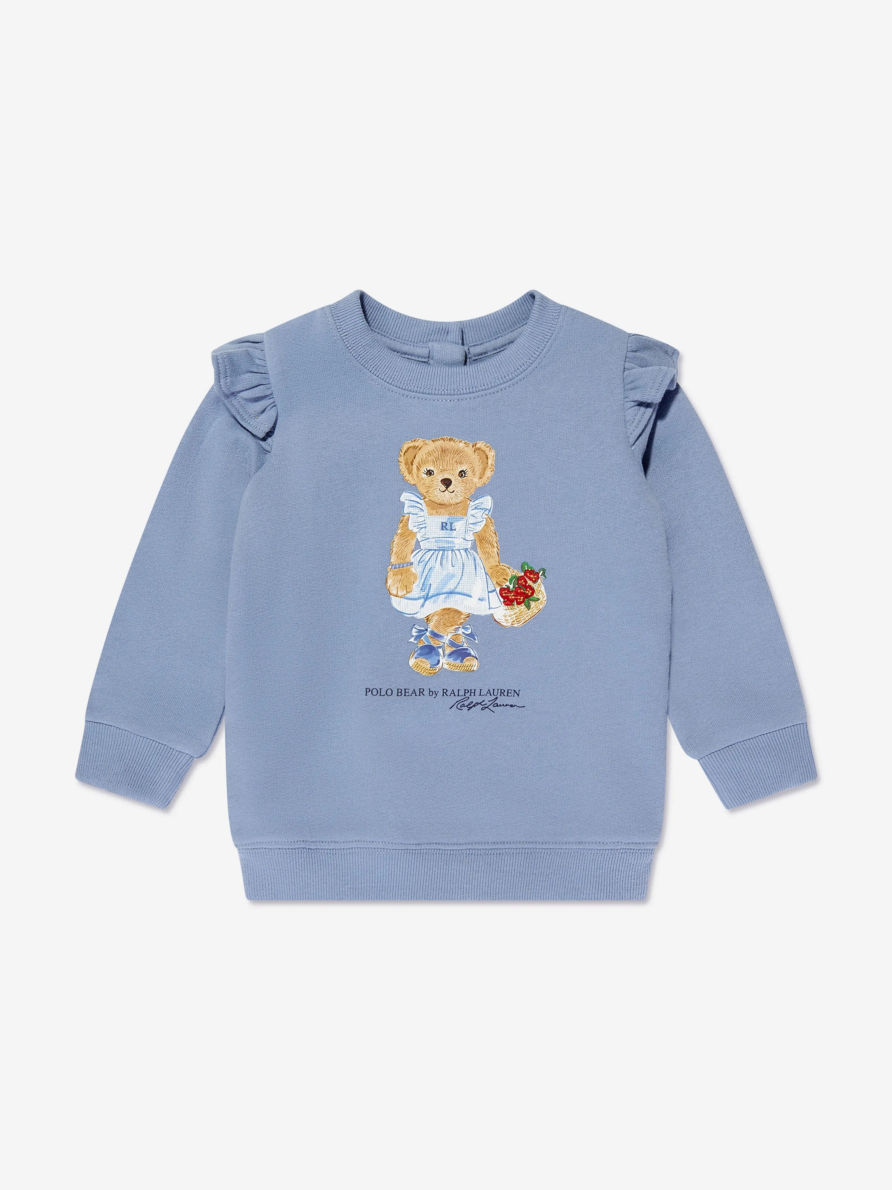 Ralph Lauren Baby Girls Bear Sweatshirt in Blue