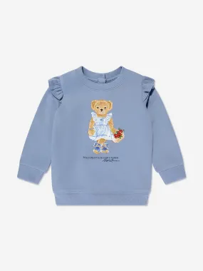 Ralph Lauren Baby Girls Bear Sweatshirt in Blue