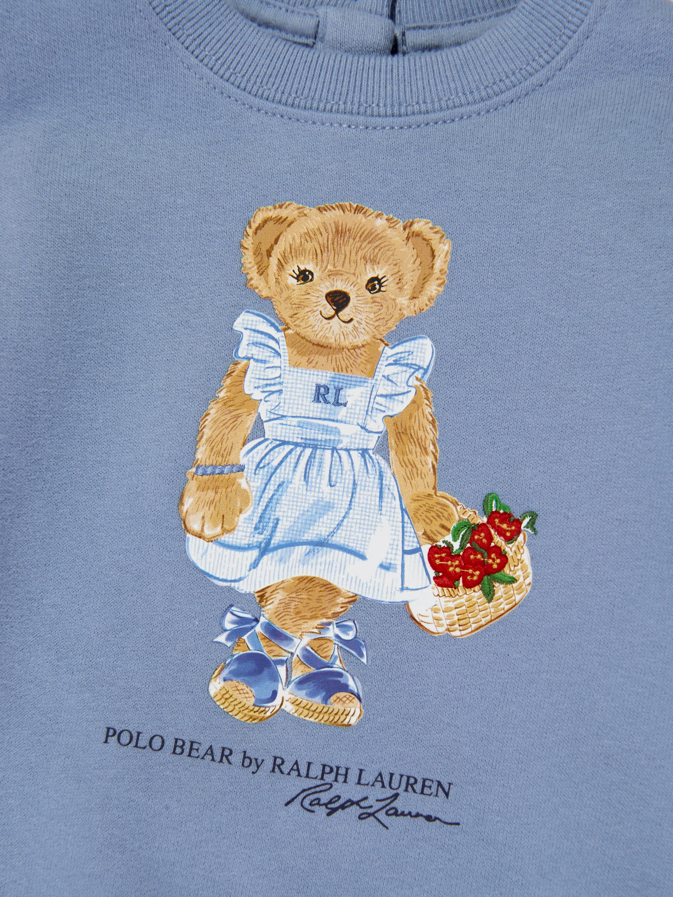 Ralph Lauren Baby Girls Bear Sweatshirt in Blue