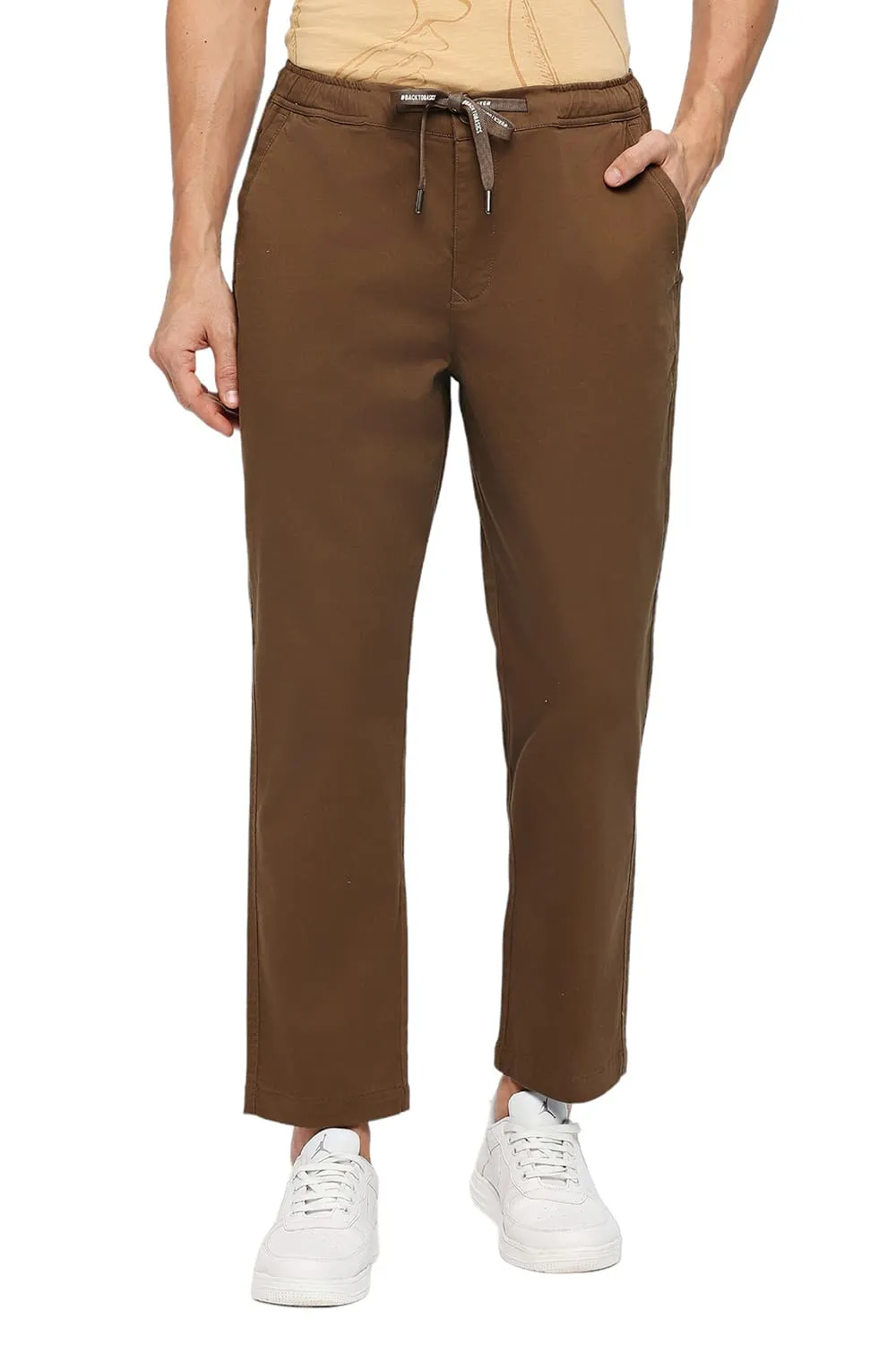 Relaxed Fit Cotton Stretch Dobby Trousers