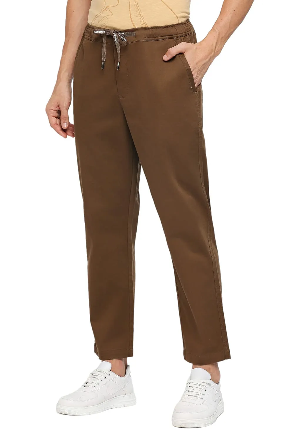 Relaxed Fit Cotton Stretch Dobby Trousers