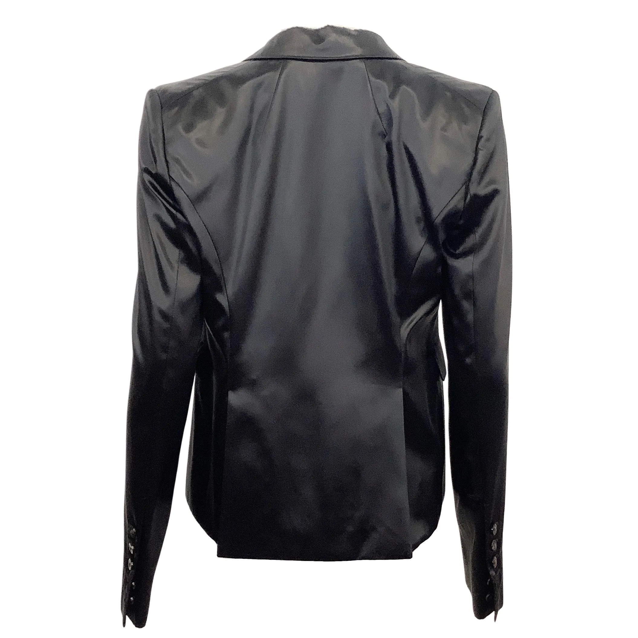 Rick Owens Black Satin One Button Blazer