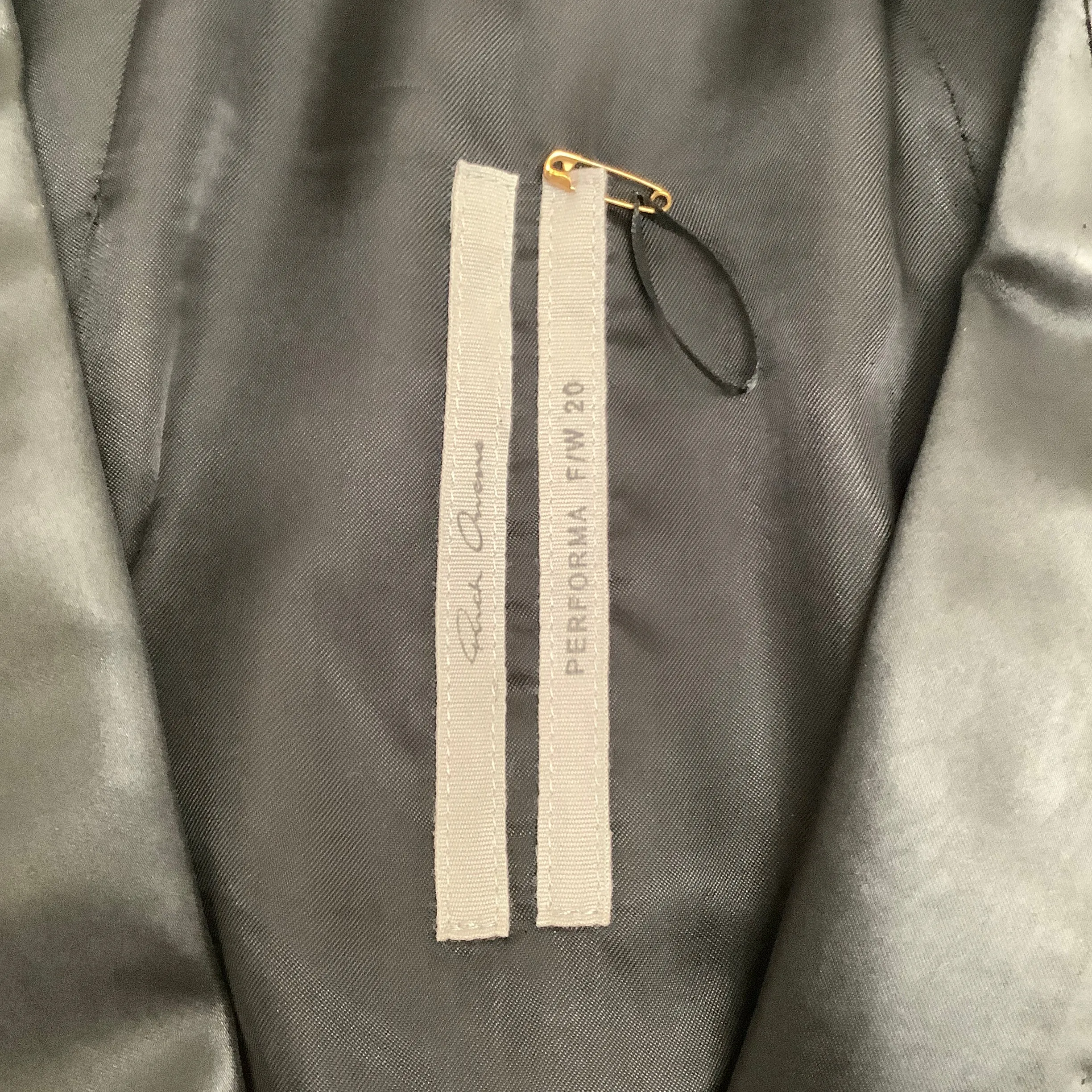 Rick Owens Black Satin One Button Blazer