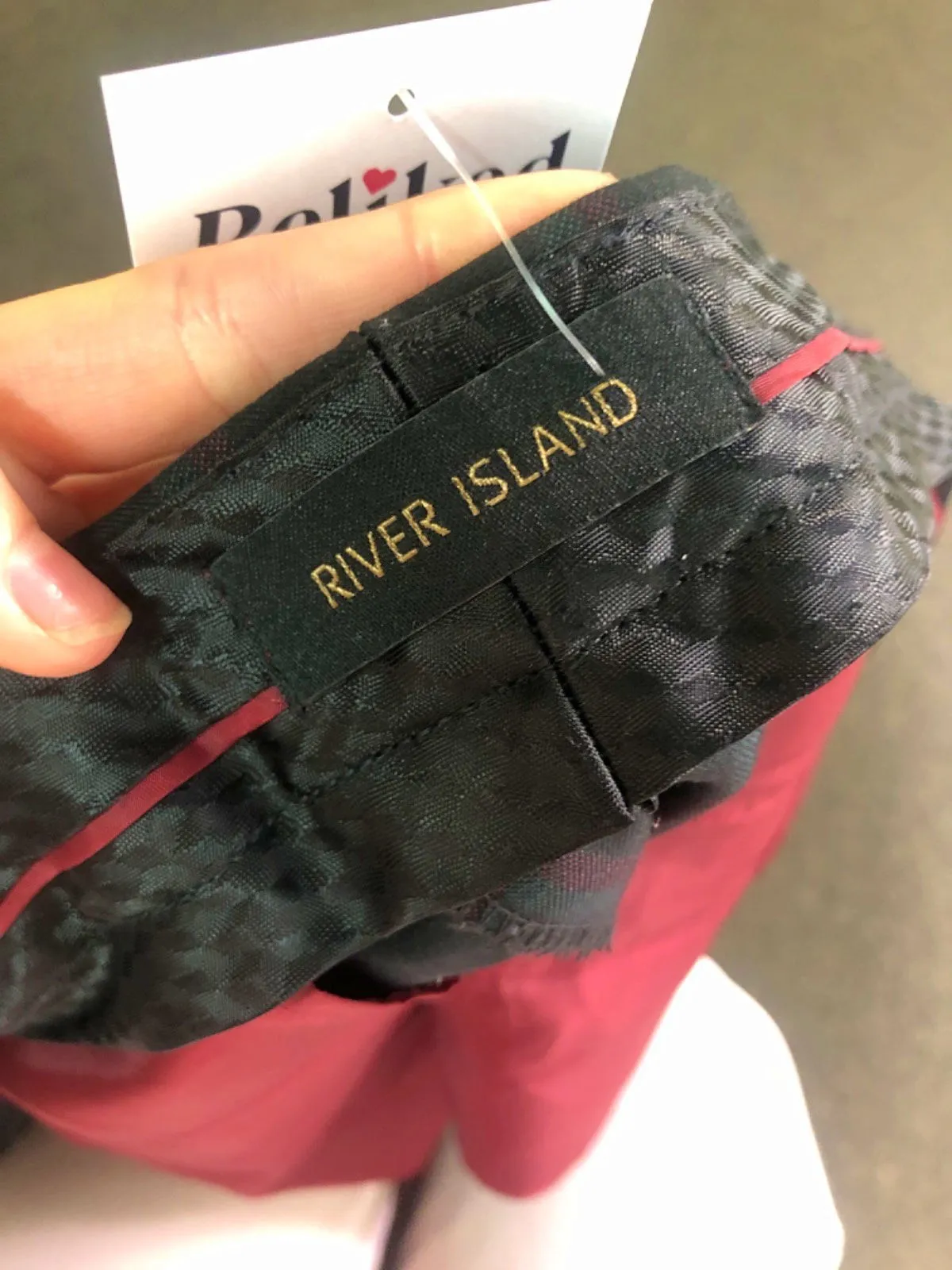 River Island Grey Checked Trousers UK 34R