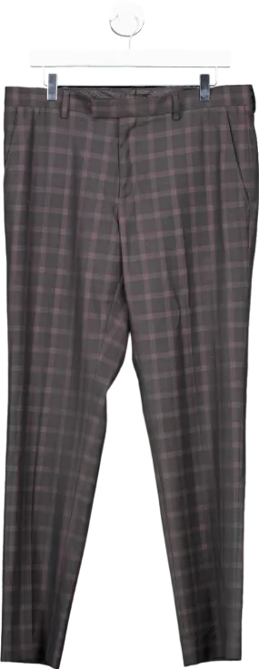 River Island Grey Checked Trousers UK 34R