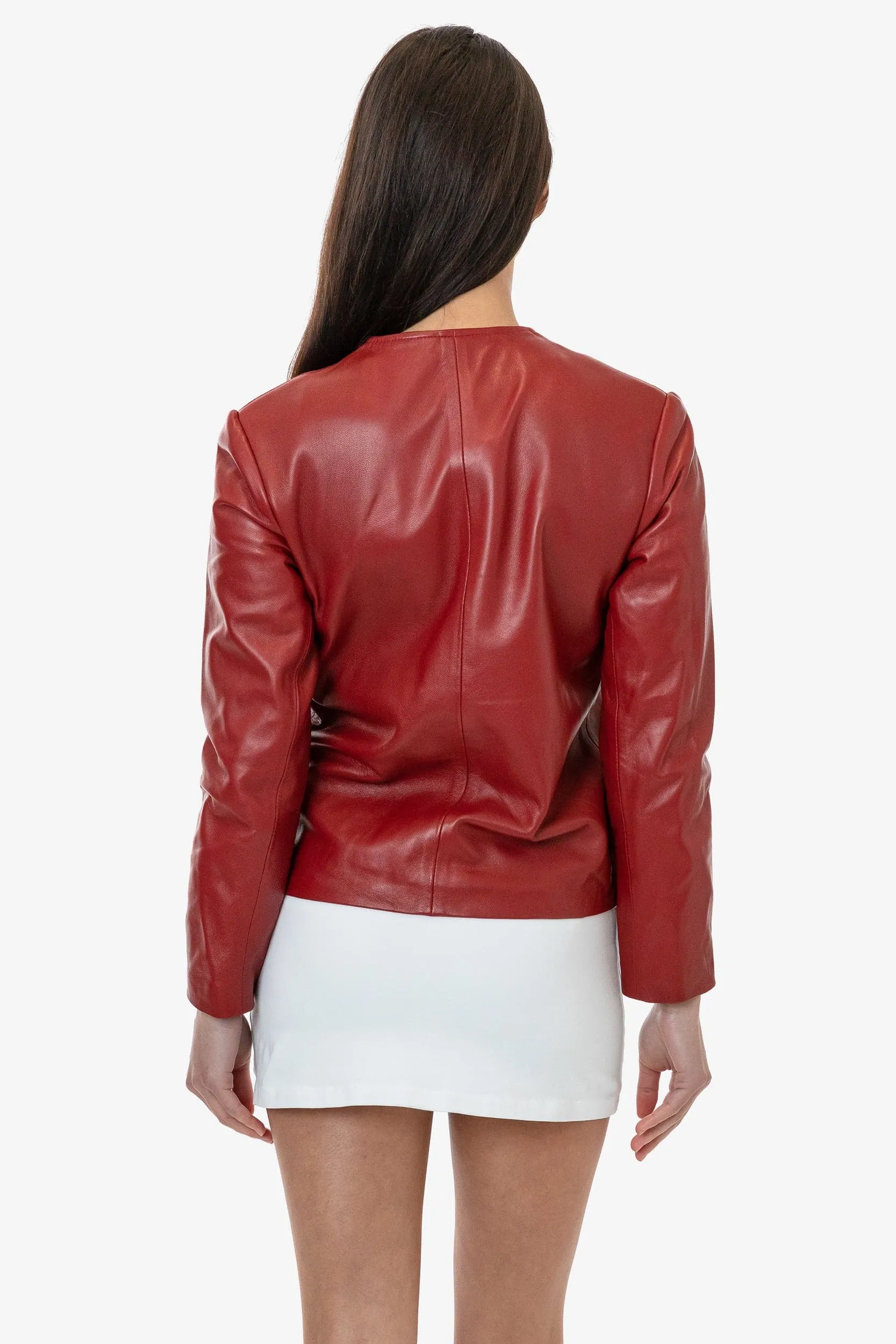 RLH3000 - Leather Collarless Blazer