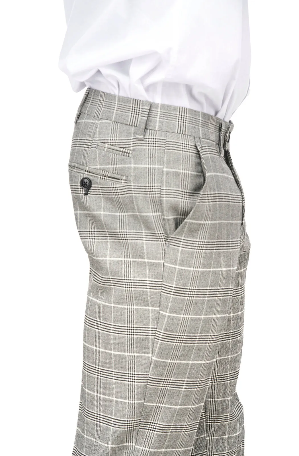 Ross Grey Check Trousers | Wedding Wear | Party Wear | Office Wear