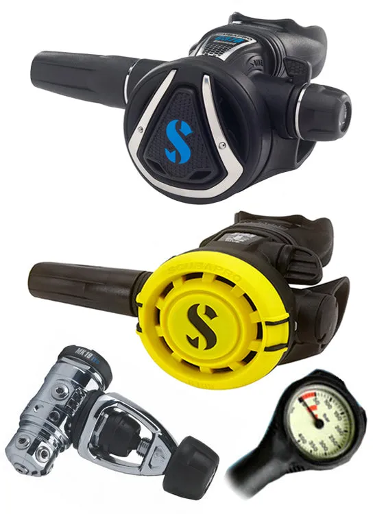 Scubapro Regulator Set: MK19 Evo (DIN or Yoke) / C370 / R-Series Octopus & Free Termo Gauge