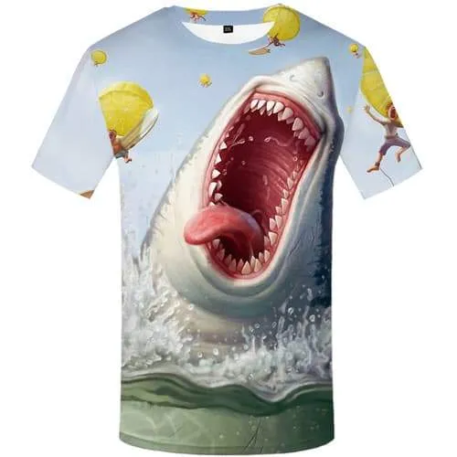 Shark T-shirt Men Animal T-shirts 3d The Film Tshirts Novelty Cartoon Tshirts Casual War T-shirts Graphic Short Sleeve