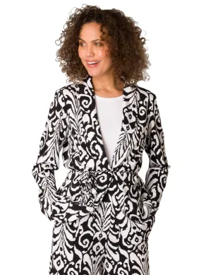 Shawl collar Ikat print Blazer