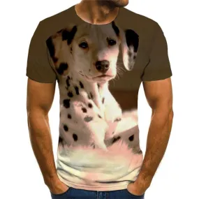 shirts dog Puppy Cute animal Casual men's Casual big Smart dogs art costume