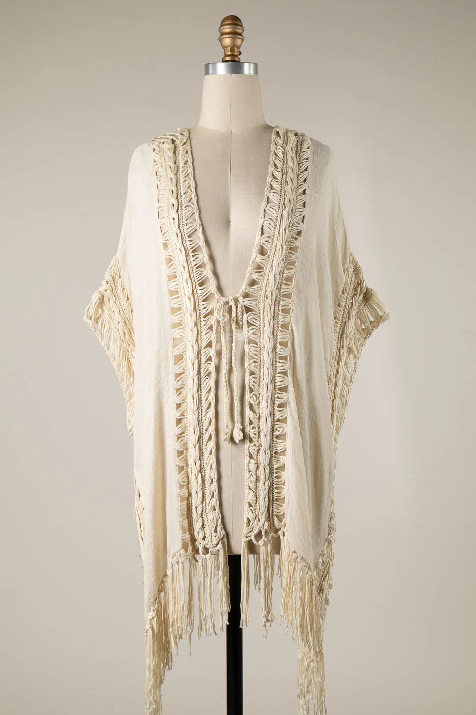 SHORT DOLMAN SLEEVE OPEN WEAVE COTTON CARDIGAN 1 PACK