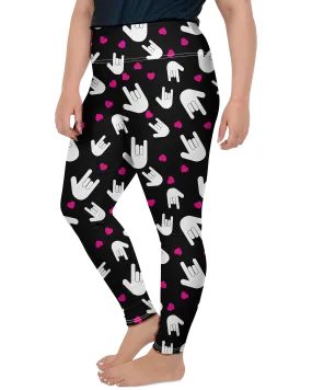 Sign Language I Love You Plus Size Leggings