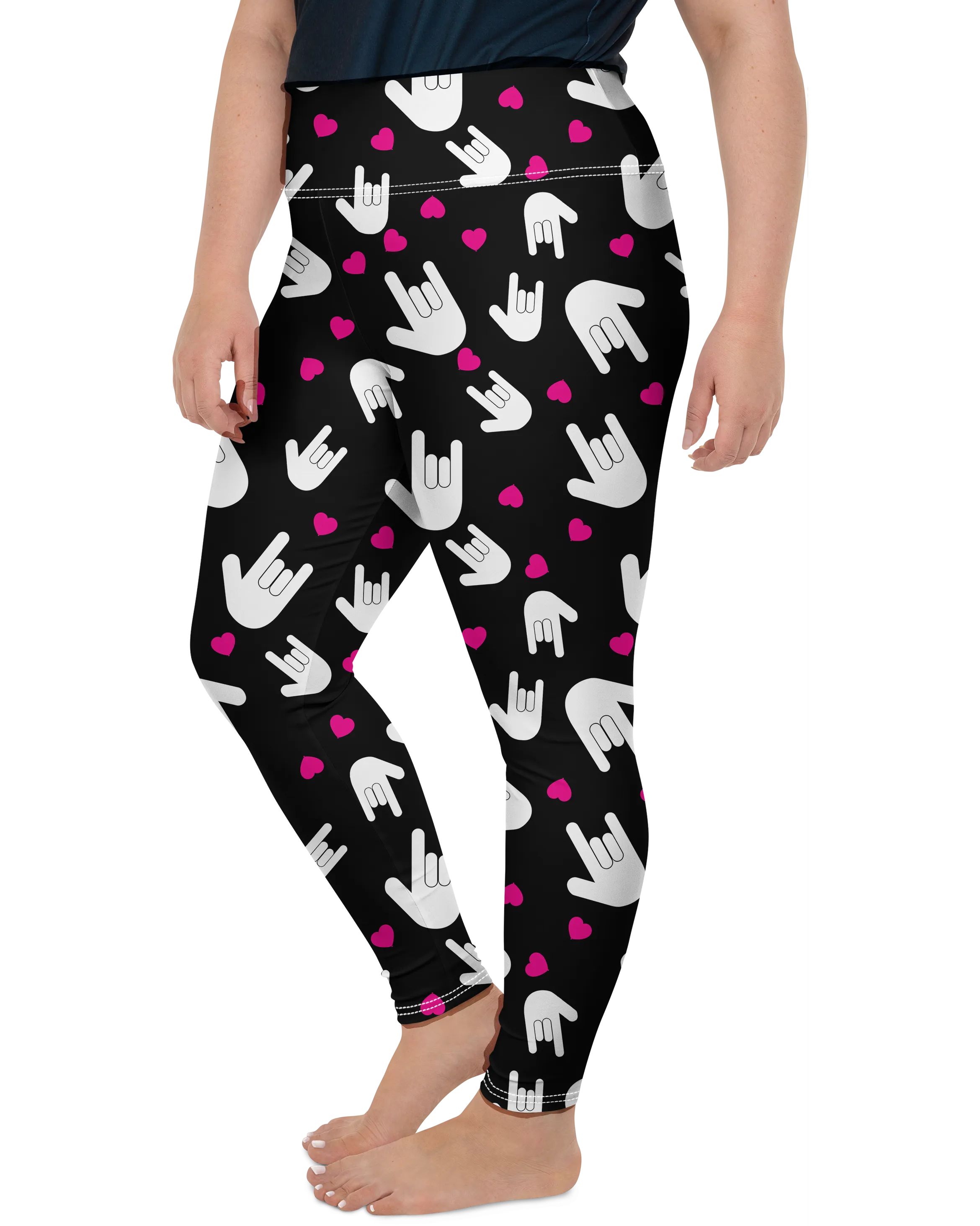 Sign Language I Love You Plus Size Leggings