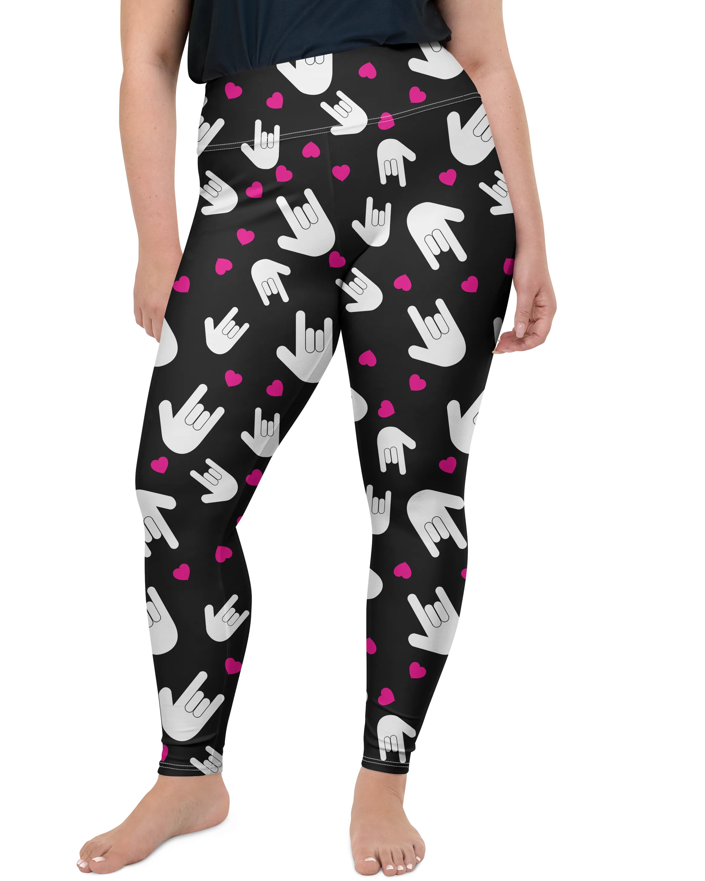 Sign Language I Love You Plus Size Leggings