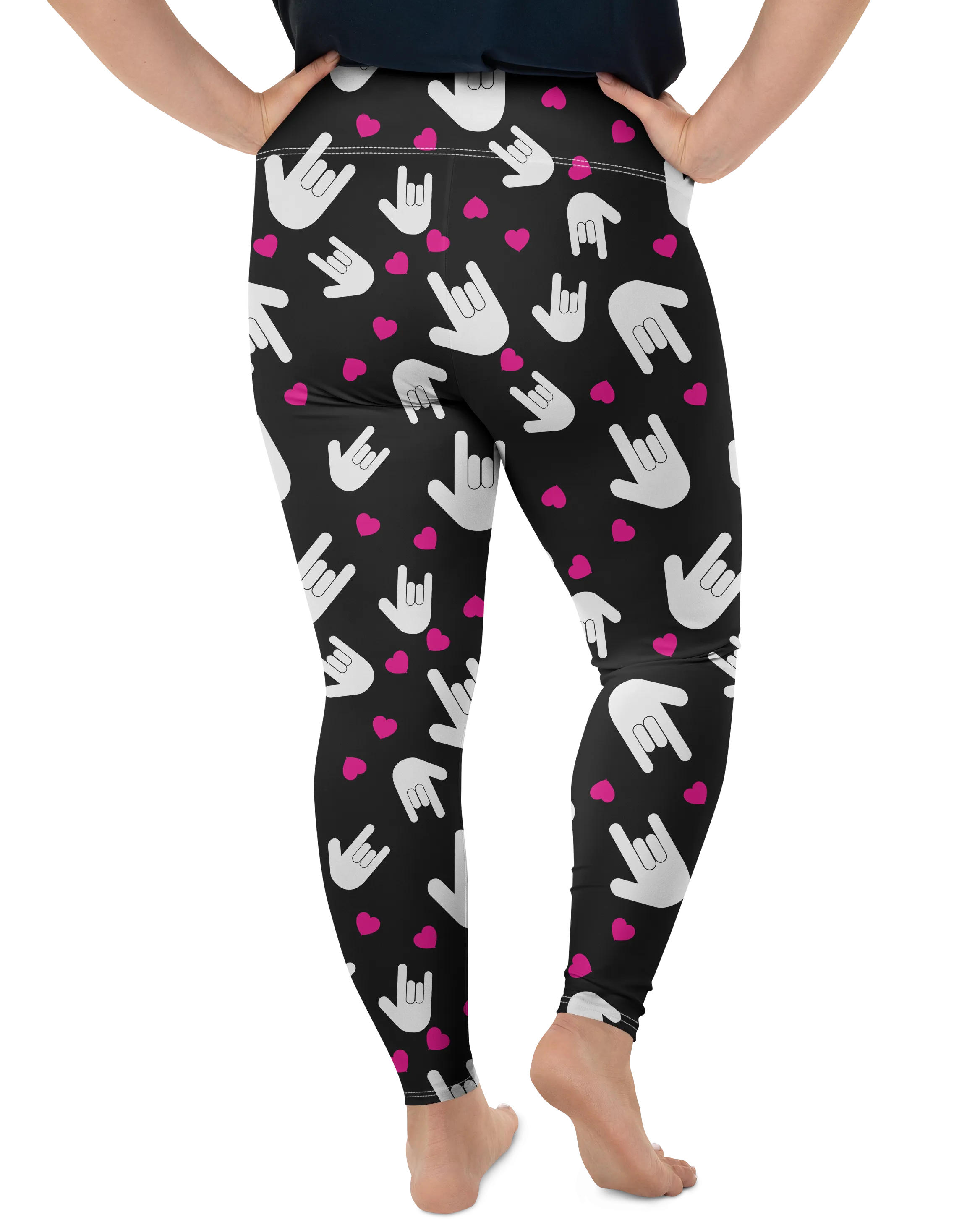 Sign Language I Love You Plus Size Leggings