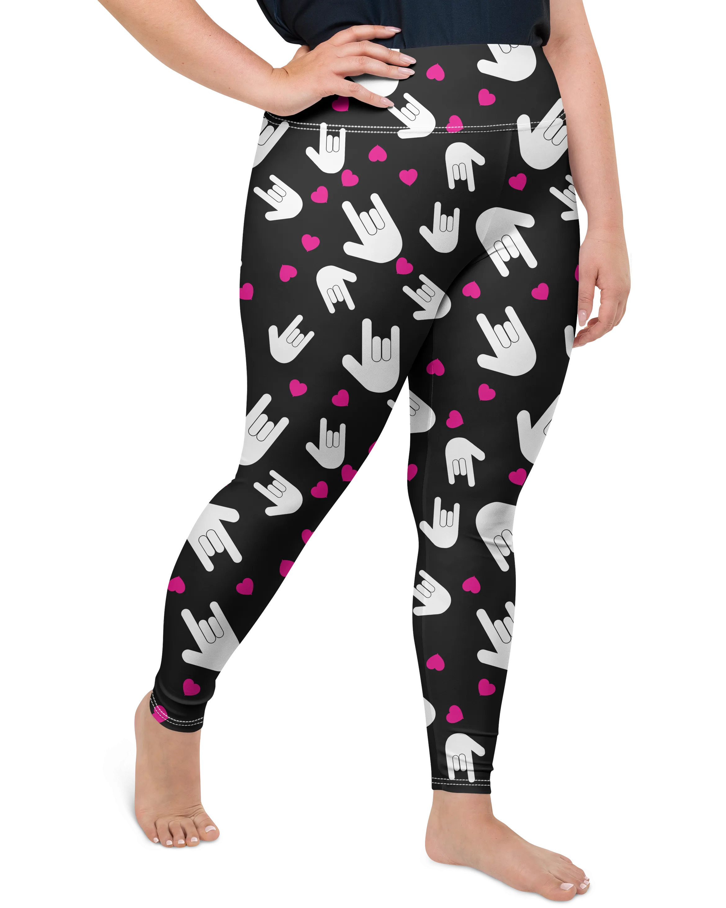 Sign Language I Love You Plus Size Leggings