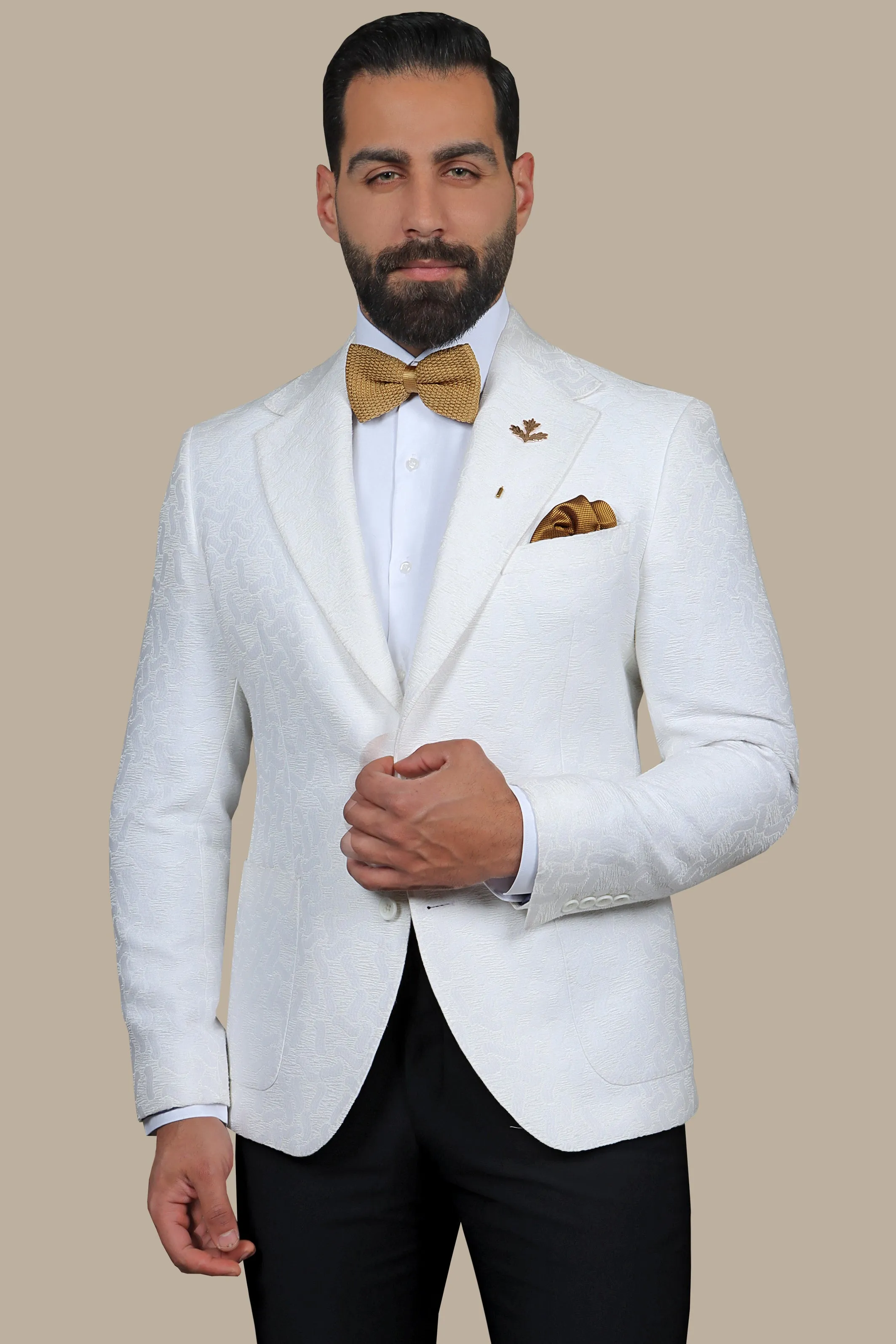 Signature Sophistication: The FV Special Blazer with White Patterned Patch Pocket